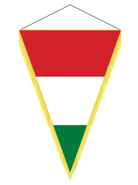 Imagen vectorial de un banderín con la bandera nacional de Hungría — Vector de stock