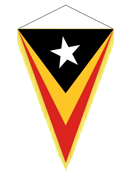 Imagen vectorial de un banderín con la bandera nacional de Timor Oriental — Archivo Imágenes Vectoriales