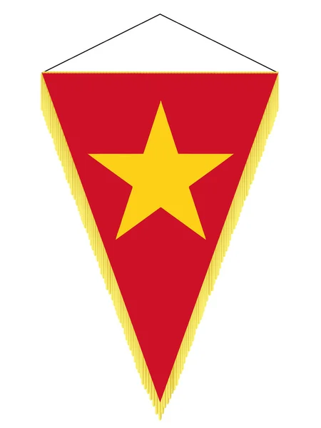 Vectorafbeelding van een wimpel met de nationale vlag van Vietnam — Stockvector