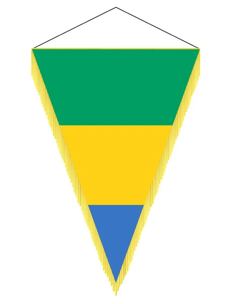 Imagen vectorial de un banderín con la bandera nacional de Gabón — Archivo Imágenes Vectoriales