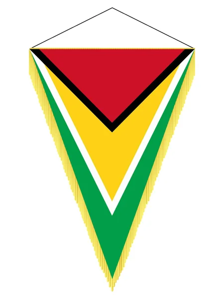 ガイアナ国旗のついたペナントのベクトル画像 — ストックベクタ