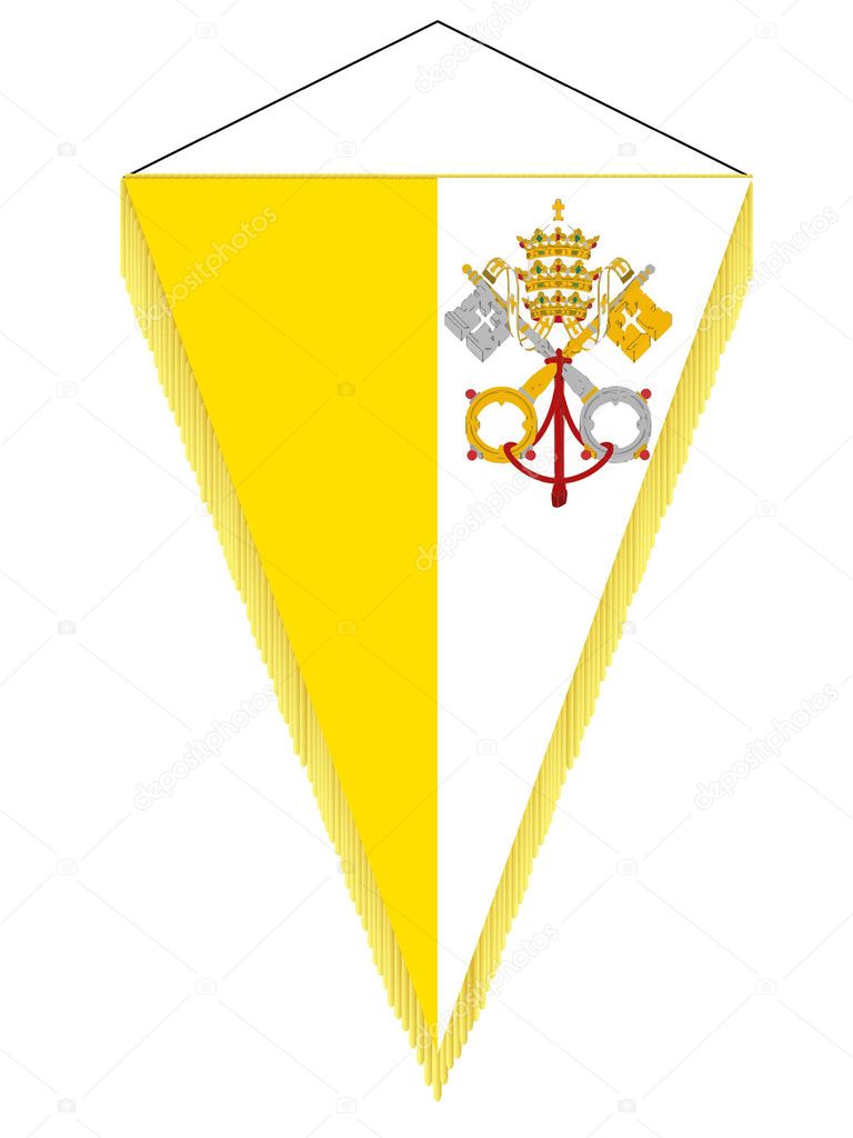 Vector image of a pennant with the national flag of Vatican