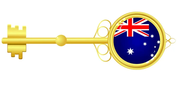 Llave de oro para Australia — Vector de stock