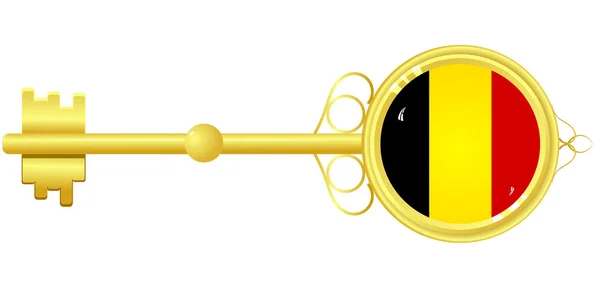 Gouden sleutel voor België — Stockvector