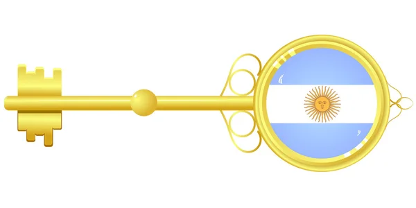 Arany kulcs Argentína számára — Stock Vector