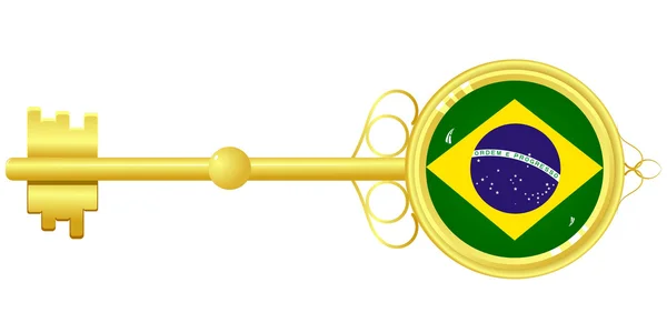 Golden key for Brazil — Stock Vector