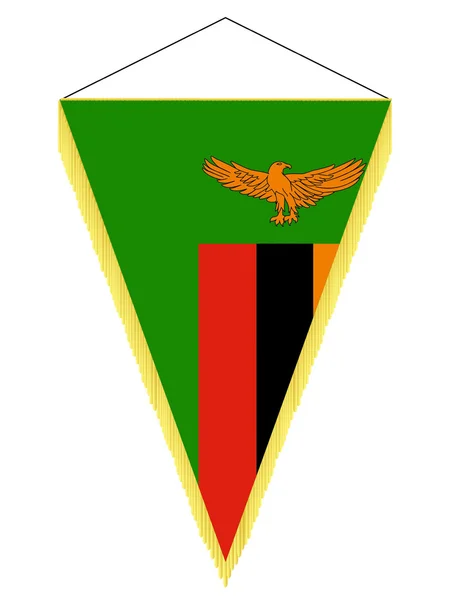 Vector image of a pennant with the national flag of Zambia — Stock Vector