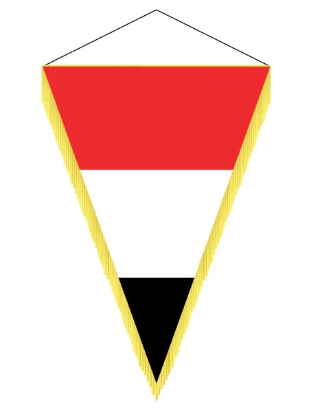 Image vectorielle d'un fanion avec le drapeau national du Yémen — Image vectorielle