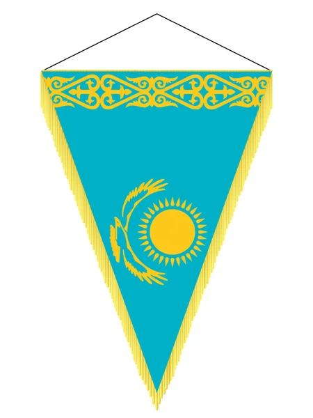 Vector image of a pennant with the national flag of Kazakhstan — Stock Vector