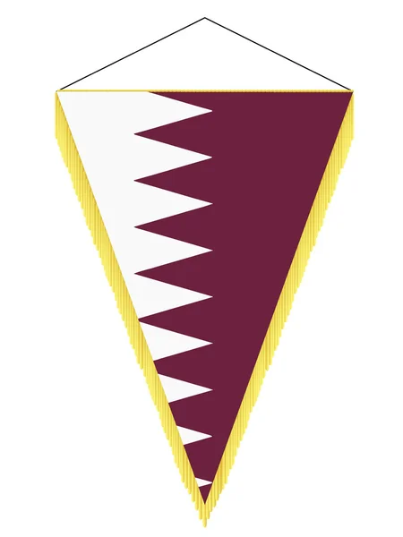 Image vectorielle d'un fanion avec le drapeau national du Qatar — Image vectorielle