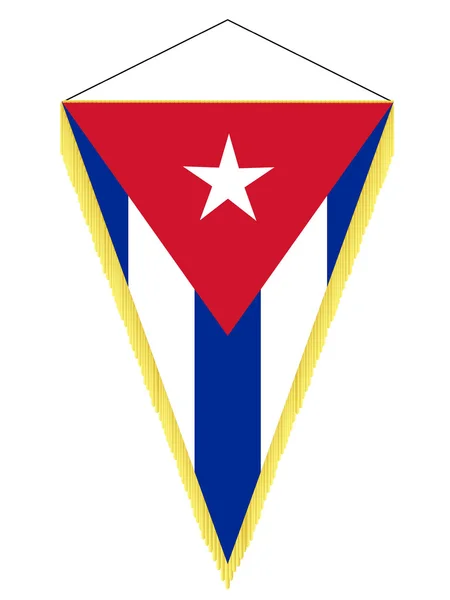 Imagen vectorial de un banderín con bandera nacional de Cuba — Vector de stock