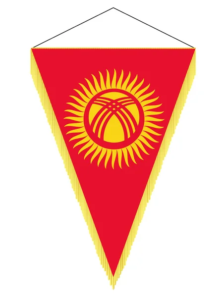 Vector image of a pennant with the national flag of Kyrgyzstan — Stock Vector