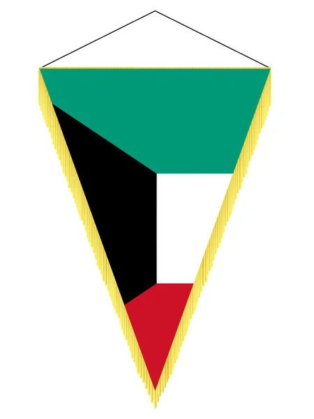 Imagen vectorial de un banderín con la bandera nacional de Kuwait — Archivo Imágenes Vectoriales