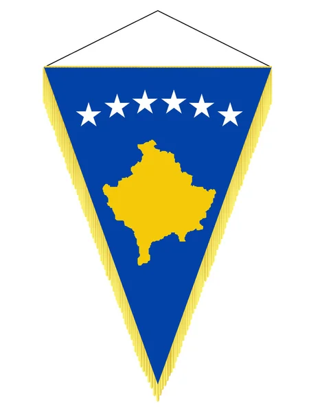 Imagen vectorial de un banderín con la bandera nacional de Kosovo — Archivo Imágenes Vectoriales
