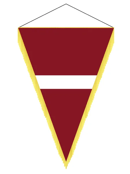 Immagine vettoriale di un pennant con la bandiera nazionale della Lettonia — Vettoriale Stock