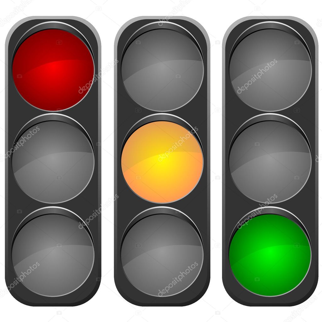 Traffic Lights Changing Colors  3D Animated Clipart for PowerPoint 