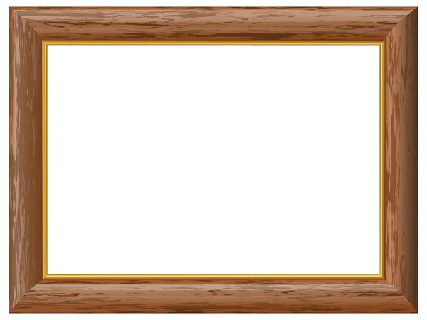 Wooden frame with a gold rim — Stock Vector © lapotnik #7253717