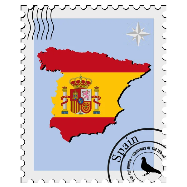 Sello de vector con los mapas de imagen de España — Vector de stock