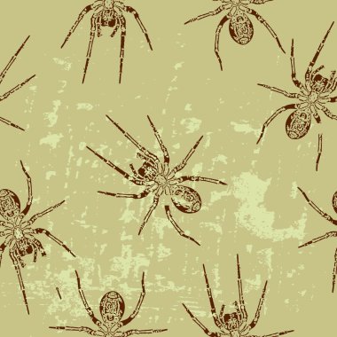 Seamless texture with a spider clipart