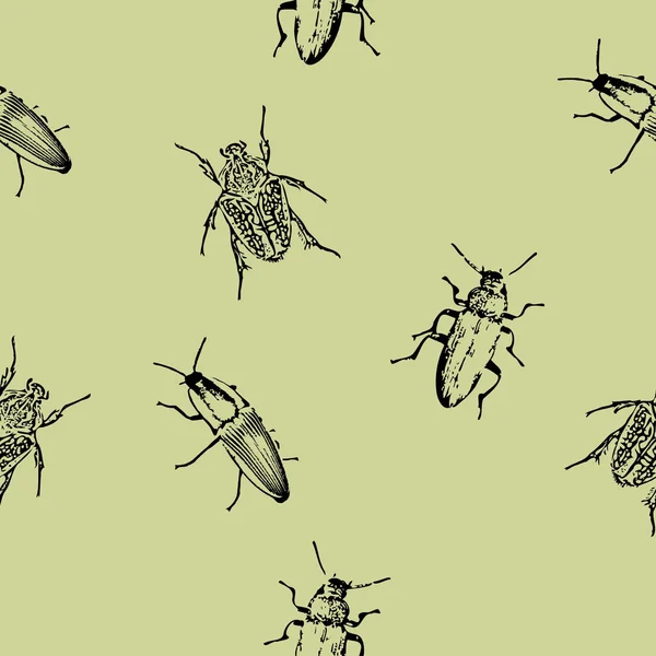 Textura inconsútil con insectos — Vector de stock