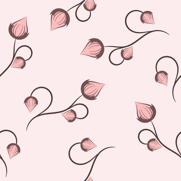 花のパターンとのシームレスなテクスチャ — ストックベクタ