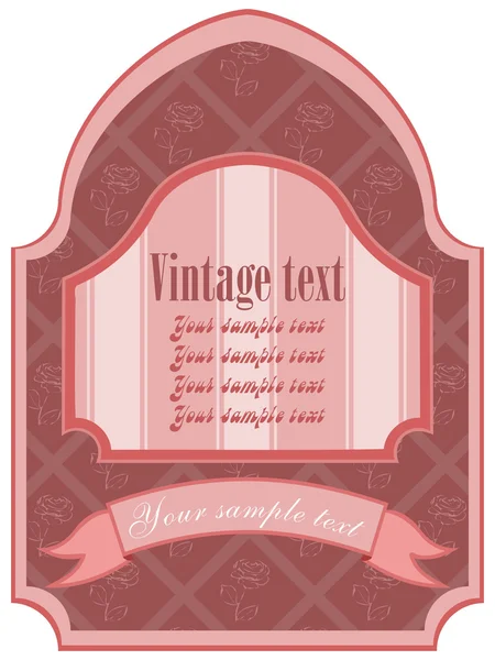 Etiqueta Vintage con rosas — Vector de stock