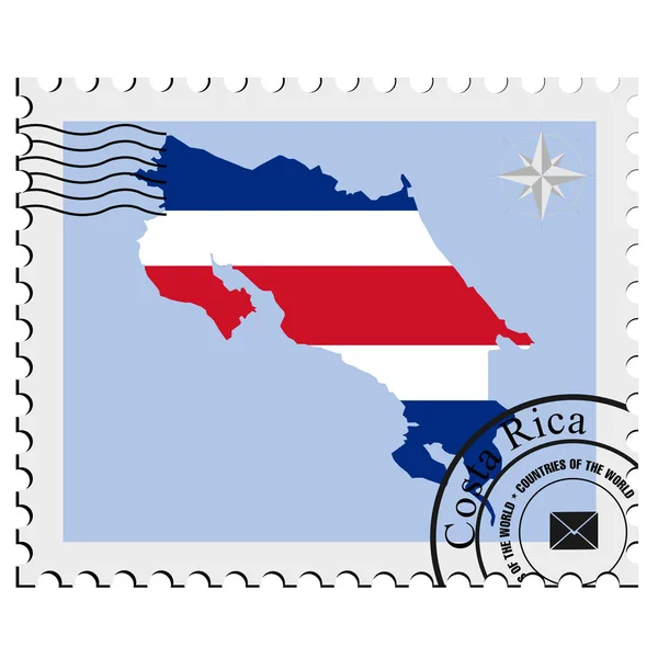 Vector stamp with the image maps of Costa Rica — Stock Vector
