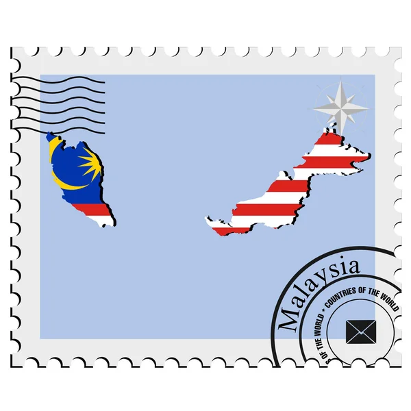 Vector stamp with the image maps of Malaysia — Stock Vector