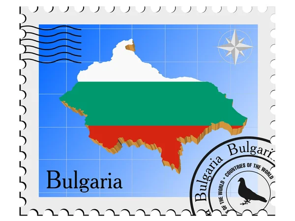 Vektorové razítko s obrázkem mapy Bulharska — Stockový vektor