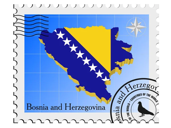 Sello de vector con los mapas de imagen de Bosnia y Herzegovina — Archivo Imágenes Vectoriales
