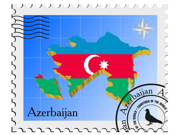 Vector stamp with the image maps of Azerbaijan — Stock Vector