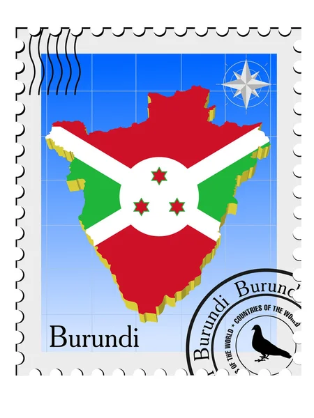 Vektorstempel mit den Landkarten Burundis — Stockvektor