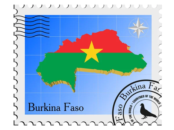 Carimbo de vetor com a imagem mapas de Burkina Faso —  Vetores de Stock