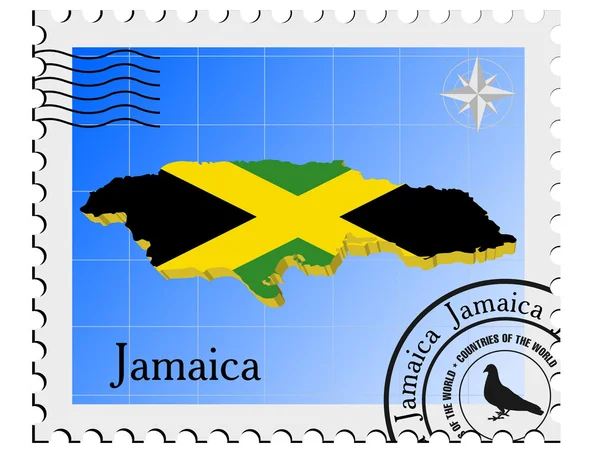Timbro vettoriale con le mappe delle immagini della Giamaica — Vettoriale Stock