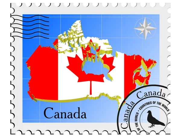 Sello vectorial con los mapas de imagen de Canadá — Archivo Imágenes Vectoriales