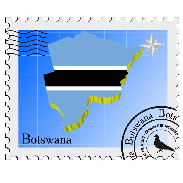 Vector stamp with the image maps of Botswana — Stock Vector