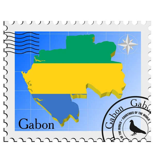 Вектор печатку із зображенням мапи Габону — стоковий вектор