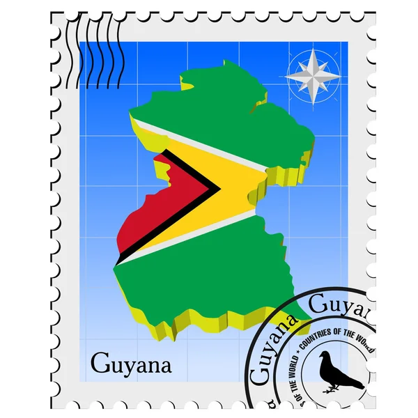 ガイアナのベクトル スタンプを画像マップします。 — ストックベクタ