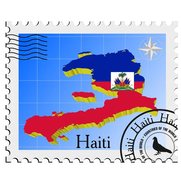 Vektorové razítko s obrázkem mapy z haiti — Stockový vektor