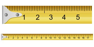 Vector illustration of a measuring tape clipart