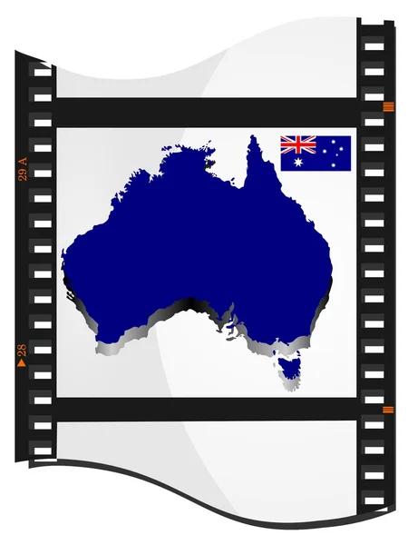Filmové záběry s národní mapa Austrálie — Stockový vektor