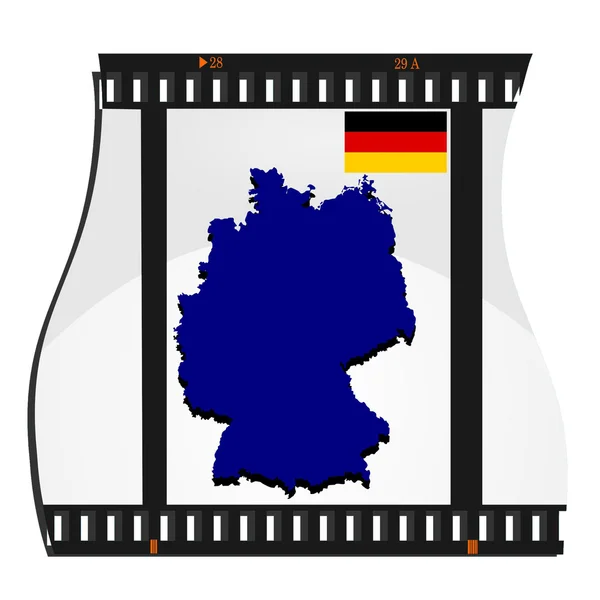 Wektor obrazu filmowego z mapą Niemiec — Wektor stockowy