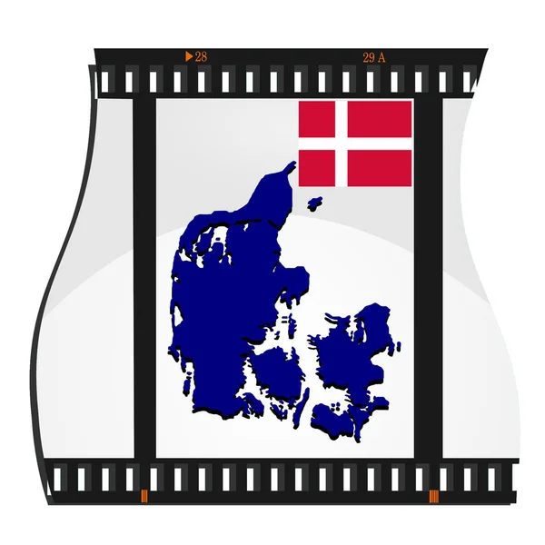 デンマークのマップのベクトル イメージ映像 — ストックベクタ