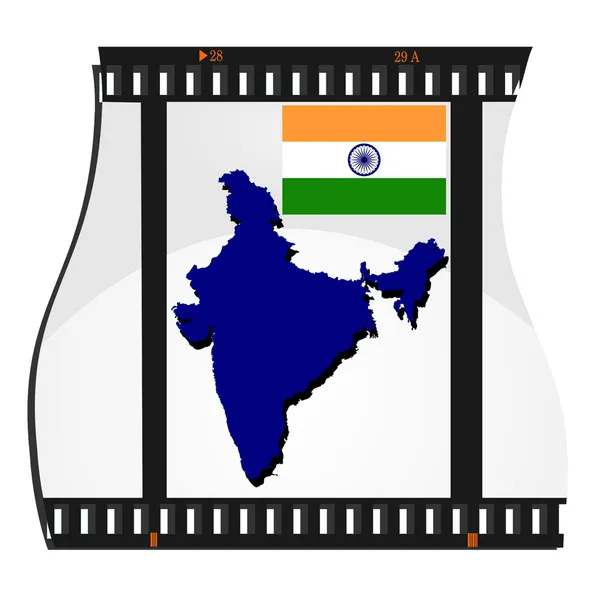 Images vectorielles avec une carte de L'Inde — Image vectorielle
