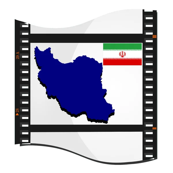 Vector image footage with a map of Iran — Stock Vector
