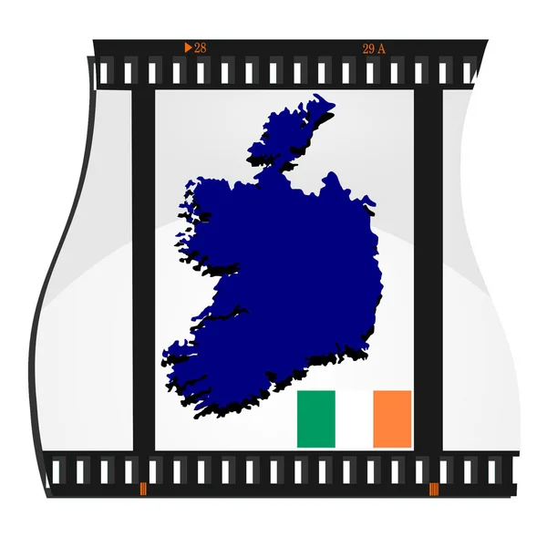 Vector image footage with a map of Ireland — Stock Vector