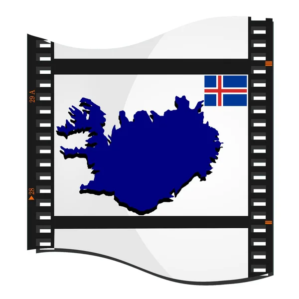 Vector image footage with a map of Iceland — Stock Vector