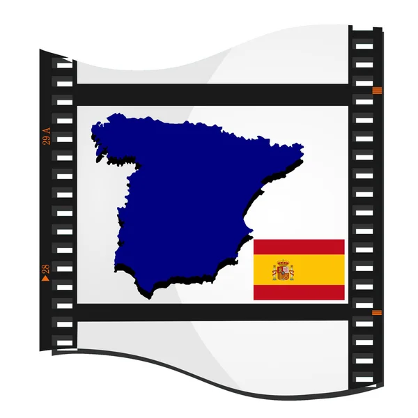 Vector image footage with a map of Spain — Stock Vector