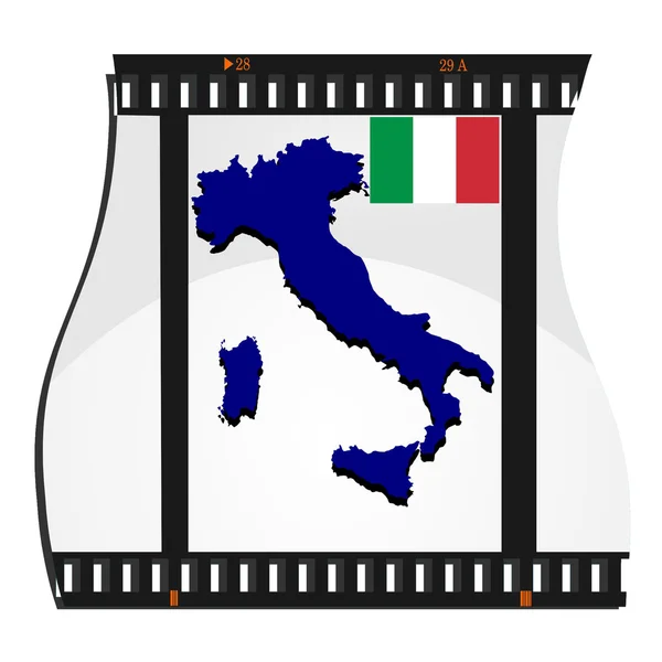 Vector image footage with a map of Italy — Stock Vector