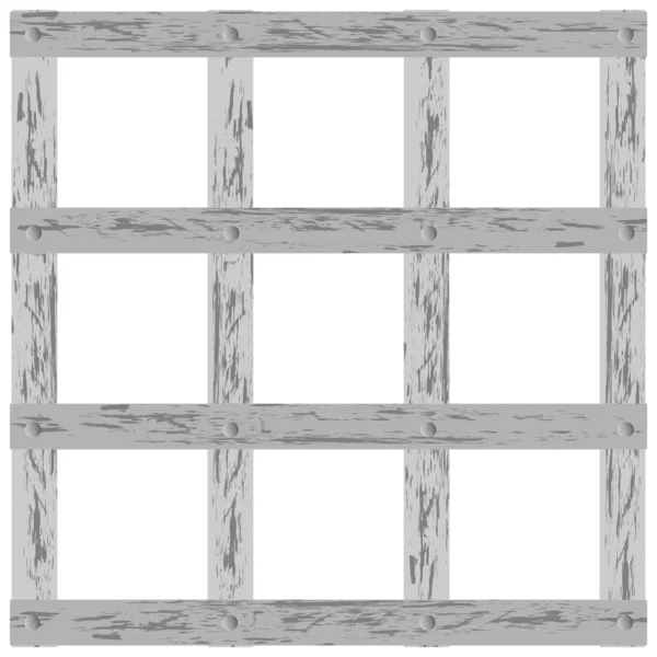 Vektorová ilustrace dřevěné mříže na bílém pozadí — Stockový vektor